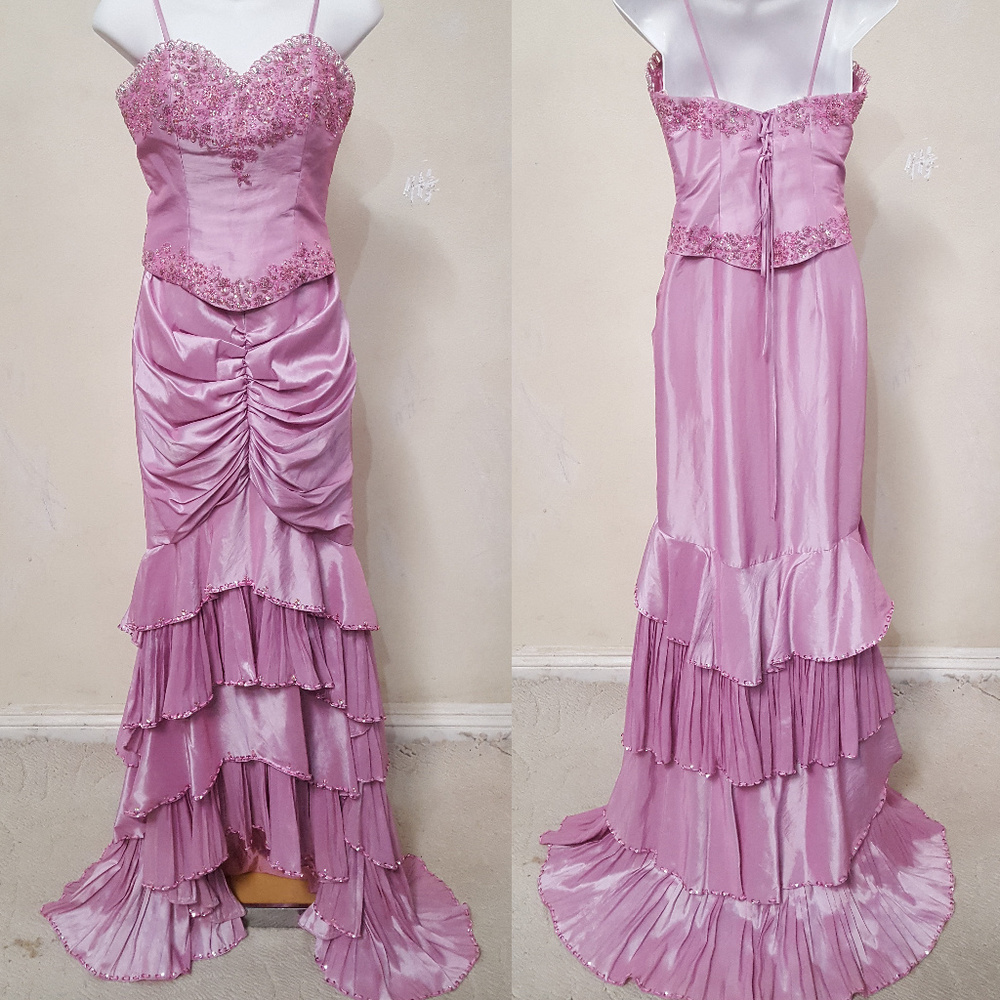 NWOT Hand Decorated Pink Gown
